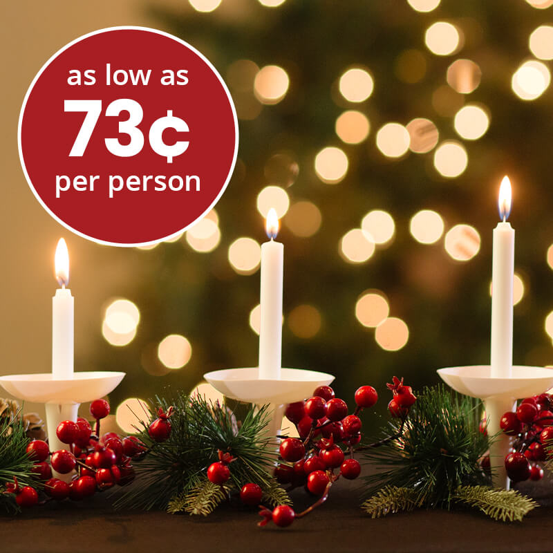 As low as 70 cents per person