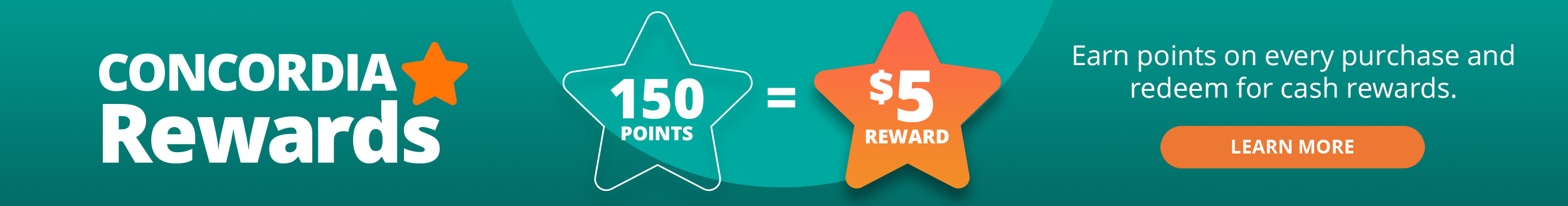 Concordia Rewards - Earn points on every purchase and redeem for cash rewards