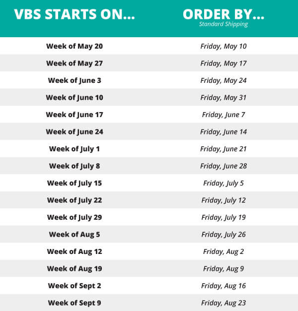 When to order your VBS Custom Tshirts