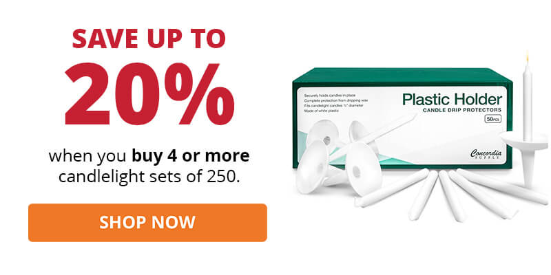 Save up to 20% when you buy four or more candlelight sets of 250