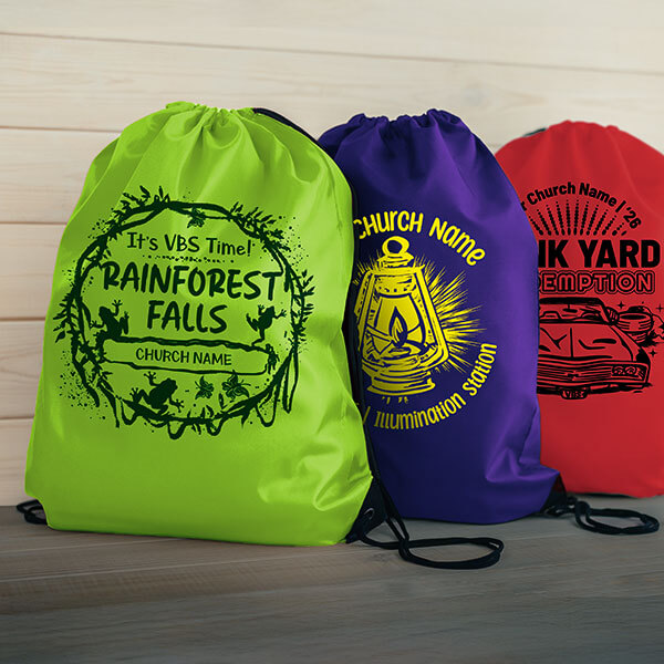 Custom VBS Drawstring Bags